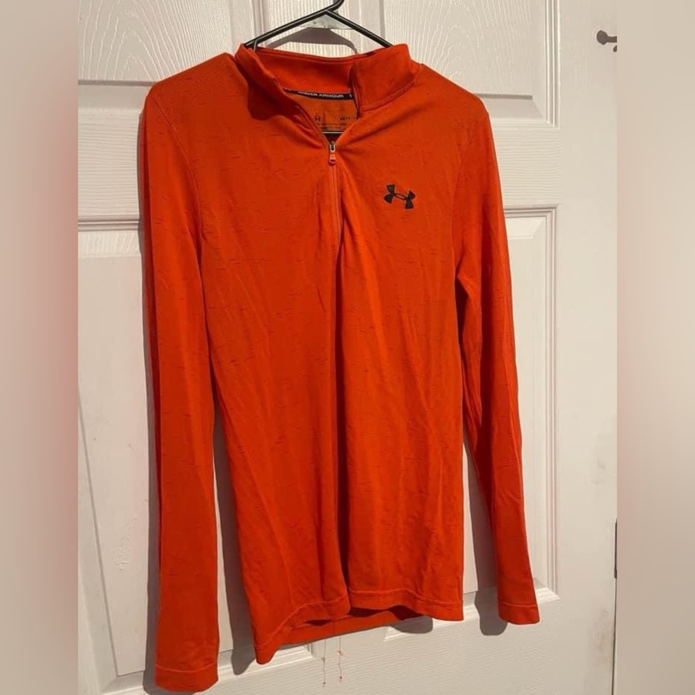 Under Armour Orange 1/4 zip up Mens size Small